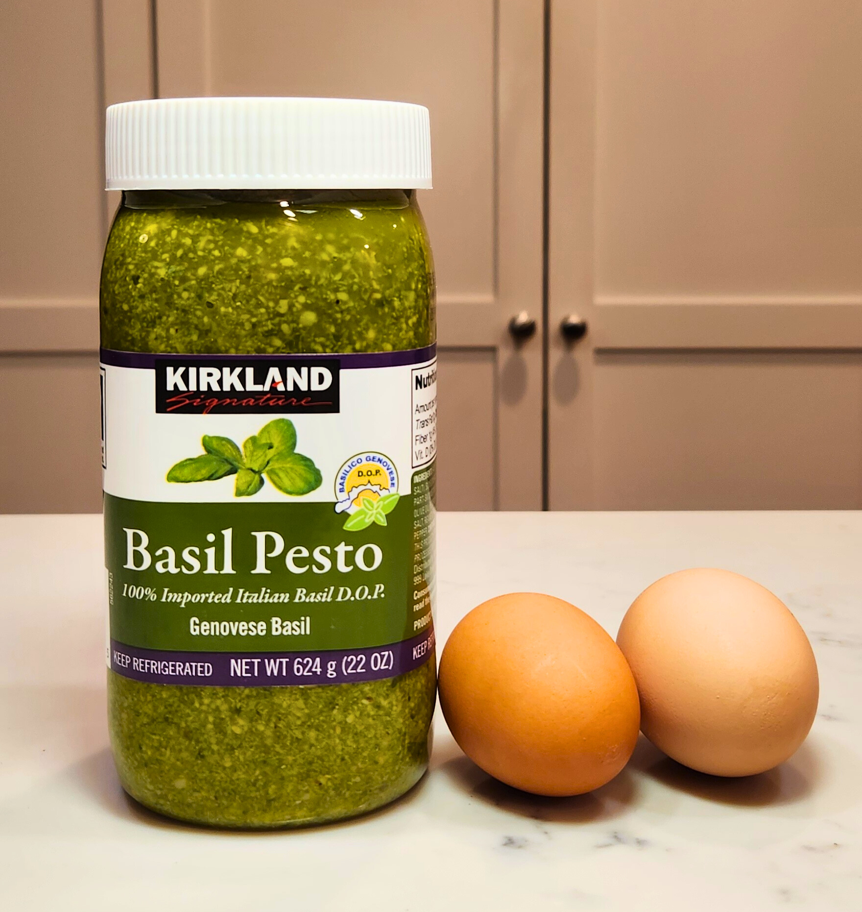 pesto and eggs