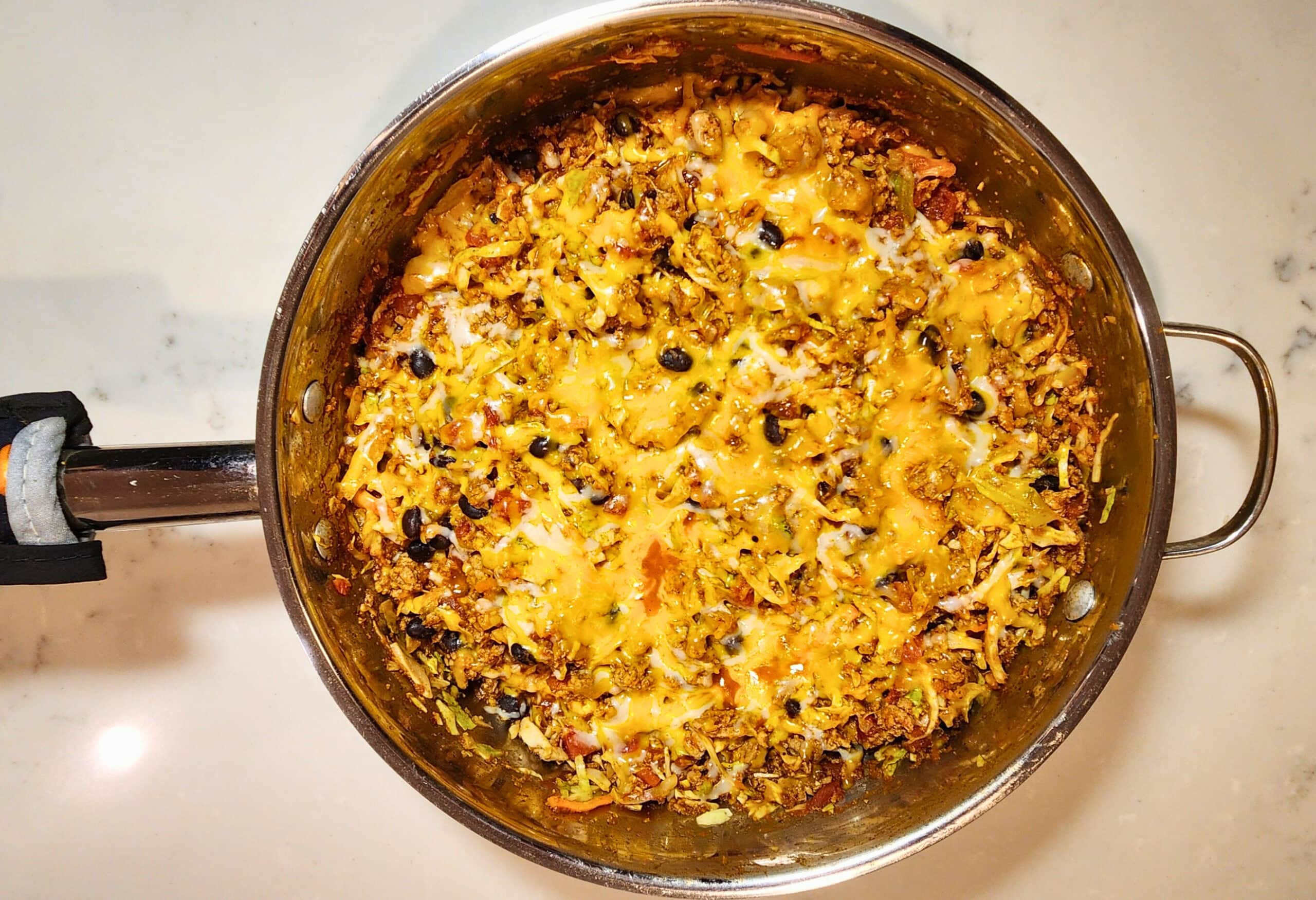ground turkey taco cabbage skillet