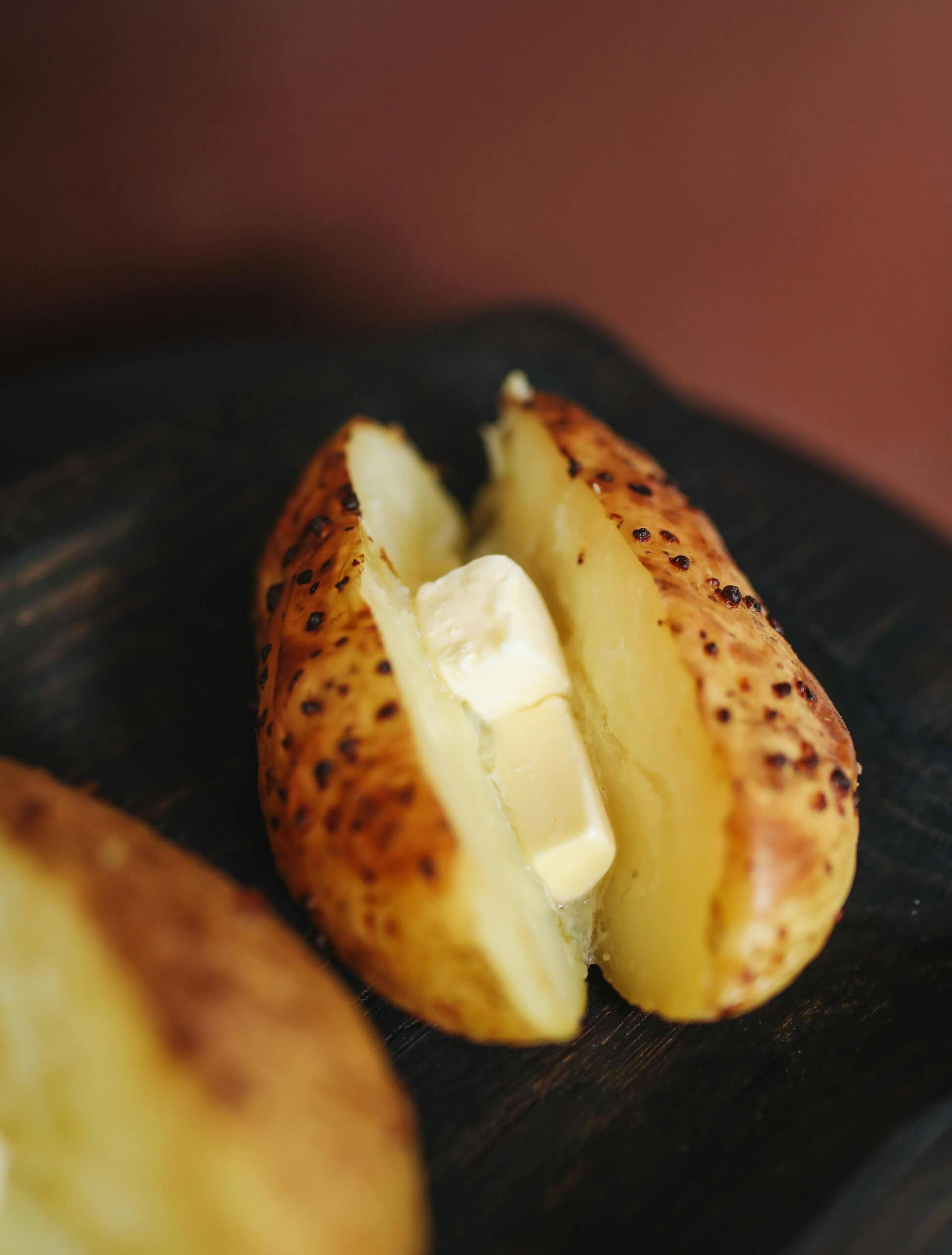 air fryer baked potatoes with butter