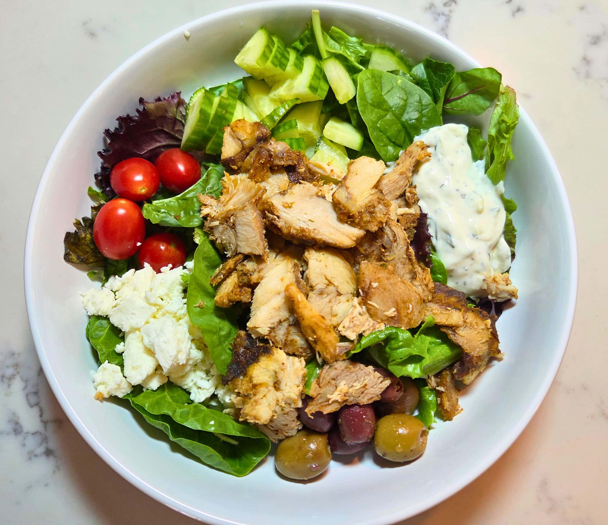 air fryer chicken shawarma bowl